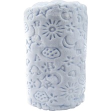 Özgürce Yumuşak Kabartmalı Peluş Bebek Battaniyesi, Rahat ve Sıcak Tutucu Mavi