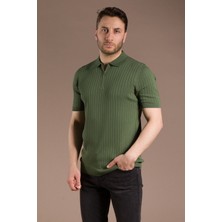 Zeki Özer Erkek Haki Triko T-Shirt