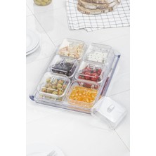 Akrilik Şeffaf 6 Lı Kapaklı Kahvaltılık Kahvaltı Seti & Saklama Kabı (Cam Değildir)