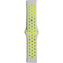 Mey İthalat Mey Ithalat®  Watch 22MM Spor Delikli Kordon - Gri-Yeşil