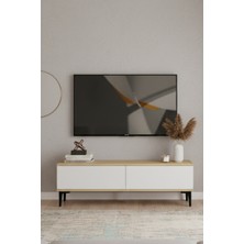 Ceneyra TSA1299DB - Aplos Tv Stand, Tv Sehpası, Tv Ünitesi 120CM Safirmeşe-Beyaz