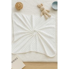 Özgürce Çift Taraflı %100 Pamuk Bebek Çocuk Battaniyesi, Penye, Beyaz