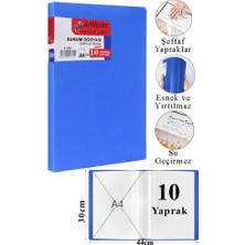 ArtMaster Mavi Sunum Dosyası 20 Li 1 Adet Poşet Dosyalı Katalog Dosyası 20 Poşetli Kendinden Dosya Plastik Kapaklı