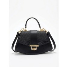 Heybe Shop Premium Geometrik Kesim Süet ve Deri Detaylı Çanta El ve Omuz Çantası