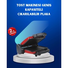 Epilons Çıkarılabilir Plakalı 2000W Tost Makinesi – Termostatlı, Kolay Temizlenir