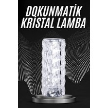 Derin Stok Kristal Lamba Masa Lambası Şarjlı Masa Lambası Dokunmatik Sensör USB Şarjlı