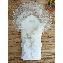 Özgürce Yumuşak Dantelli Bebek Kundak Battaniyesi, Unisex, Hastane ve Mevlüt Kullanımı