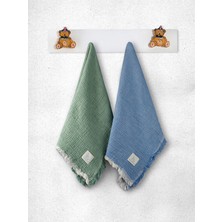 Özgürce 4 Katlı Müslin Battaniye 2’li Set, Pamuksu Yumuşak Bebek Çocuk Örtüsü