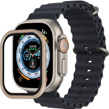 Mey İthalat Mey Ithalat®  Apple Watch Ultra 49MM Alüminyum Kasa Cam Ekran Koruyucu - Gold