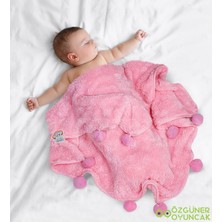 Özgürce Yumuşak ve Sıcak Ponponlu Bebek ve Çocuk Battaniyesi