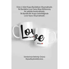 Sevgililer Günü Özel 2’li Kupa Bardak, Isimli Love Tasarım, Kişiye Özel Romantik Hediye