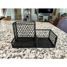 Talaşoğlu 3 Bölmeli Geometrik Kalemlik ve Not Kağıdı Standı - Masa Üstü Düzenleyici Seti