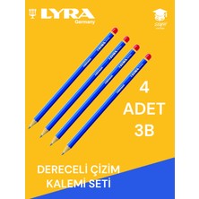 Seyfi Kırtasiye Dereceli Çizim Kalemi Seti 4 Adet Kurşun Çizim Kalemi Lyra Robinson  Almanya Üretim