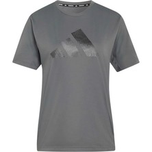 Adidas Kadın Gri T-Shirt Rahat Kesim Desenli Günlük Kullanım İçin Şık Tasarım