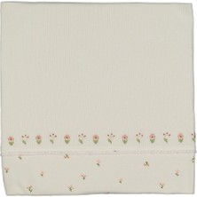 Özgürce Minik Lale Nakışlı Çok Amaçlı Fitilli Çift Kat Pamuklu Bebek Battaniyesi