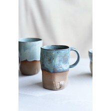 Nora Atelier Ceramic Turkuaz Serisi, Dalgali Kulplu Fincan