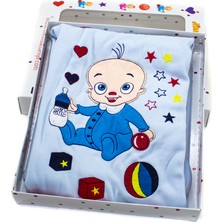 Özgürce Yumuşak Mavi Çocuk Battaniyesi, Ninni Söyleyen, 90X90 cm