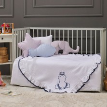 Özgürce Yumuşak ve Hafif Müslin Pamuk Bebek Battaniyesi 85X85 Cm, Inci Renk