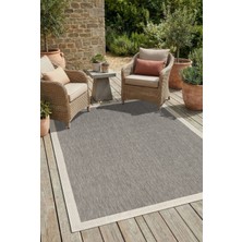 Cinka Home Kaydırmaz Tabanlı Makinede Yıkanabilir Toz Hav Vermez Çerçeveli Sisal 6652 Gri Krem