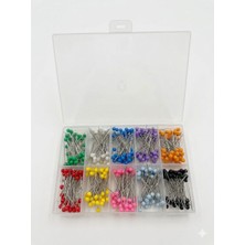 İğne İzi 490’LI 3 cm Renkli Toplu Iğne – 10 Renk Bölmeli Kutulu Dikiş ve Ofis Iğnesi Seti