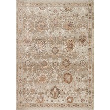 Kalesta Halı Nova 05 Cream Gold Renkli ve Uşak El Dokuma Halı Desenlerine Sahip Oturma Odası, Salon Halısı Halısı