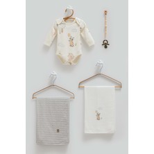 Özgürce Bebek Için Çok Amaçlı Body ve Battaniye Seti, 85X90 Cm, Gri