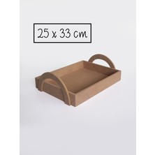 Yegane Concept Ham Mdf, Boyanabilir Kulplu Kemer Dikdörtgen Tepsi, 25X33 cm