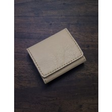 Kurtay Leather %100 Gerçek Deri El Yapımı Çok Amaçlı Mini Cüzdan - Beyaz