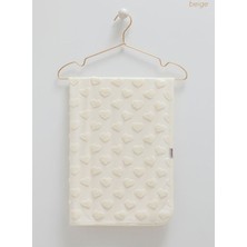 Özgürce Yumuşak Pamuk Kız Bebek Battaniyesi, Kalp Detaylı, 85X95 cm