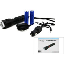 Go İthalat 2ın1 Zoomlu El Feneri - Cob LED Fiş - Çakmak Şarjlı Metal Kasa 17CM 3000 Lumen (784)