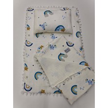 Özgürce Çift Taraflı 3'lü Bebek Alt Açma Seti, Müslin ve Pike Kumaşı, Battaniye