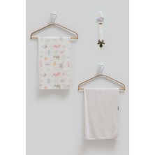 Özgürce Lila Renkli Iki ve Üçlü Battaniye Emzik Askısı Seti 80X85 cm