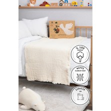 Özgürce Yumuşak 4 Katlı Müslin Bebek Örtüsü 110X110 cm Bej