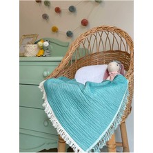 Özgürce Yumuşak ve Hafif 4 Katlı Pamuklu Bebek ve Çocuk Müslin Battaniye 100X130 cm