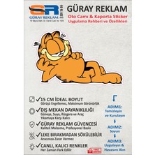 Güray Reklam Garfield Temalı Oto Cam ve Kaporta Sticker (15 Cm)