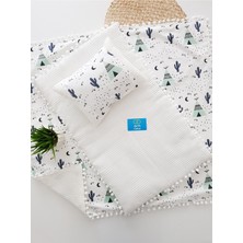 Özgürce Çadırlı 3'lü Alt Açma Seti: Battaniye, Alt Açma ve Yastık, %100 Pamuk