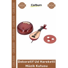 Carlburn #ud Ahşap Görünümlü Dekoratif Zanaat Dönen Mekanizmalı Estetik Deneyim Ud Hareketli Müzik Kutusu