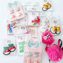 Moda Marifet 5 Adet Figürlü Çocuk Saç Tokası Seti - Karışık Modelli Lastikli Toka Paketi