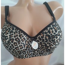 Shine Elegance Leopar Desenli Desteksiz Kadın Tek Sütyen