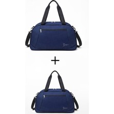 Louisiana Polo El Valizi Spor Seyahat Çantası 2'li Büyük ve Orta Boy Lacivert