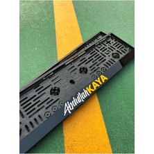 Wooddoom Kişiye Özel Plakalık Yazılı 3D Pleksi Sarı Beyaz Renkte