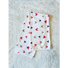 Özgürce Yumuşacık Pembe Kalpli Kız Bebek Çocuk Kundak Battaniye