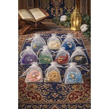 Begün 10 Adet Hediyelik Tüllü Inci Tesbih Hac Umre Mevlüt Hediyelik Dağıtmalık Nikahlık Kına Düğün