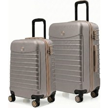Louisiana Polo 2'li Valiz Seti Orta Boy - Kabin Boy Taş-Bej 1168