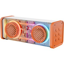 Senson Turuncu-Beyaz Kablosuz Hoparlör - Speaker Taşınabilir Mp3 Işıklı USB Şarjlı Bt - Aux - Tes 10 mt Menzil 1200MAH Pil - 10W (5224)