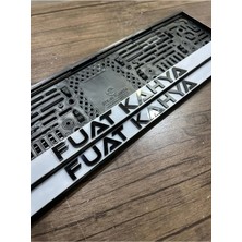 Wooddoom Beyaz Üstü Siyah Pleksi Kabartmalı Araba Plakalık