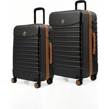 Louisiana Polo 2'li Valiz Seti Büyük Boy - Orta Boy Siyah-Taba 1168