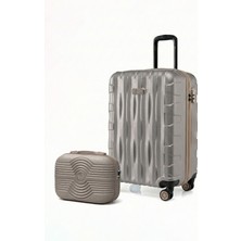 Louisiana Polo Kabin Boy Valiz + Makyaj Çanta Taş-Bej 1167