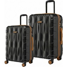 Louisiana Polo 2'li Valiz Seti Büyük Boy - Orta Boy Siyah-Taba 1167