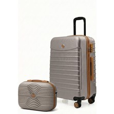 Louisiana Polo Orta Boy Valiz + Makyaj Çanta Taş-Taba 1168